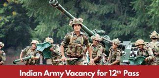 Indian Army vacancy for 12th pass