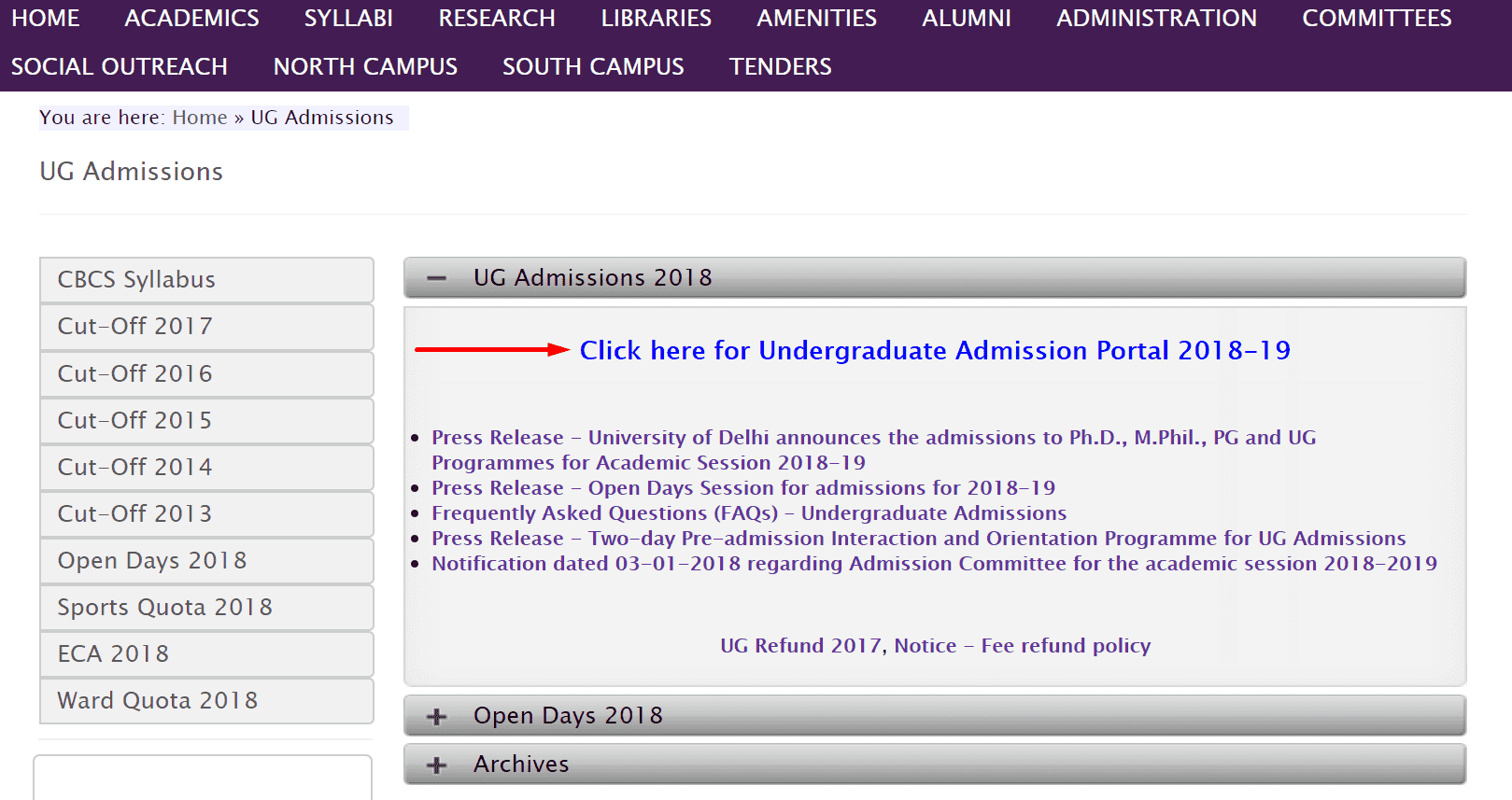 DU admission online registration process