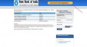 sbi po apply online