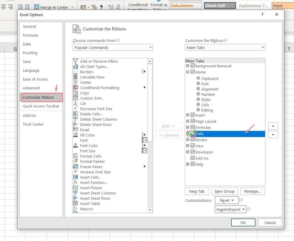 MS Excel part 1- ribbon options