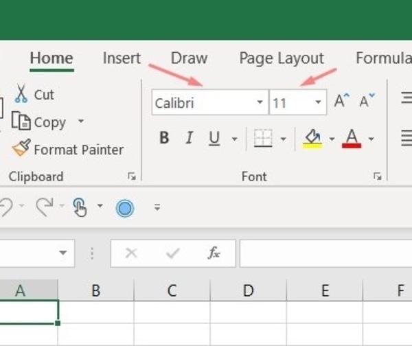 MS Excel part 1- font grp options