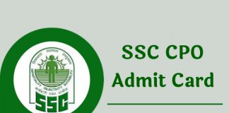 SSC_CPO_Exam_admit card